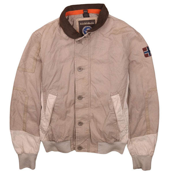 Napapijri 90's Lightweight Button Up Windbreaker Large (missing sizing label) Beige Cream