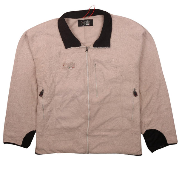 Fila 90's Hiking Full Zip Up Beige Cream Fleece Jumper XLarge