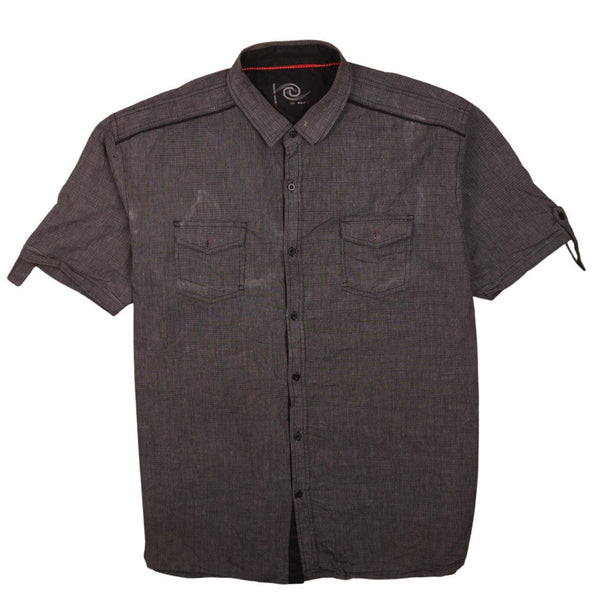 Vintage 90's Active Grey XXXL Short Sleeves Button Up T-Shirt