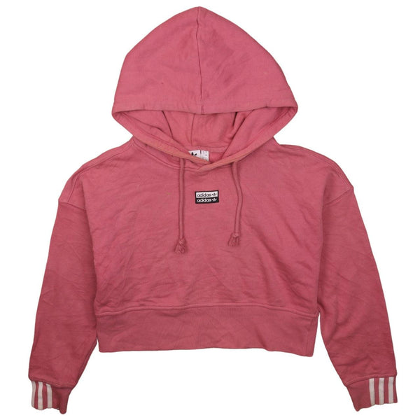 Adidas Vintage 90's Pink Crop Pullover Hoodie XXL True Fit