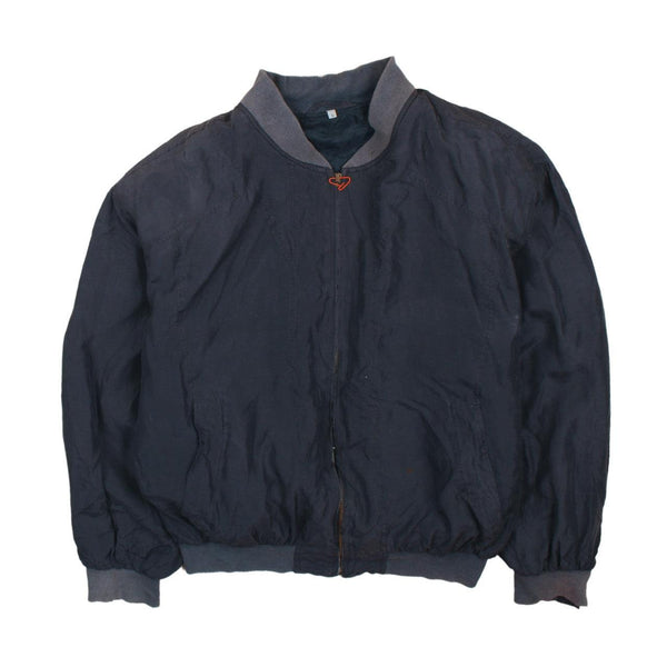 Active 90's Vintage Navy Blue Full Zip Lightweight Men's Small Windbreaker