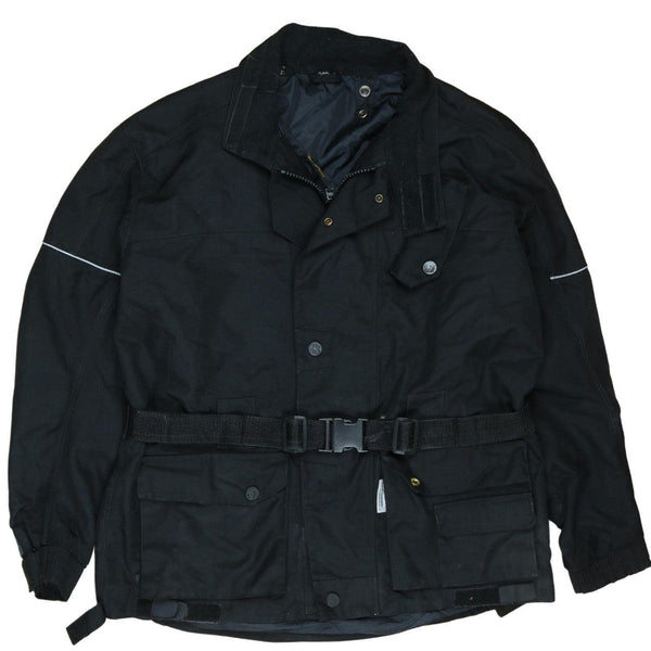 Vintage 90's Black Heavyweight Motorcycle Windbreaker Jacket XL
