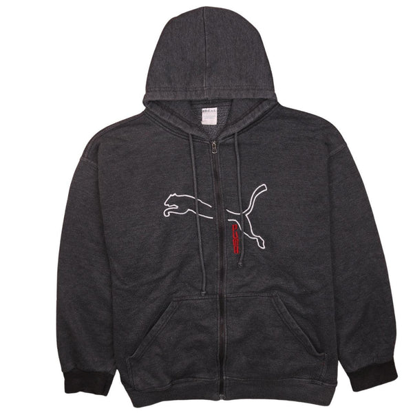 Puma 90's Spellout Full Zip Up Hoodie XXXLarge (missing sizing label) Grey