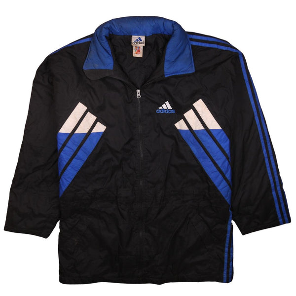 Adidas 90's Black Lightweight Windbreaker Large Full Zip Jacket