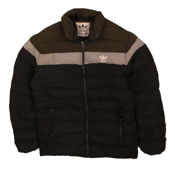 Adidas 90s Women's Black Lightweight Full Zip Puffer Jacket Large