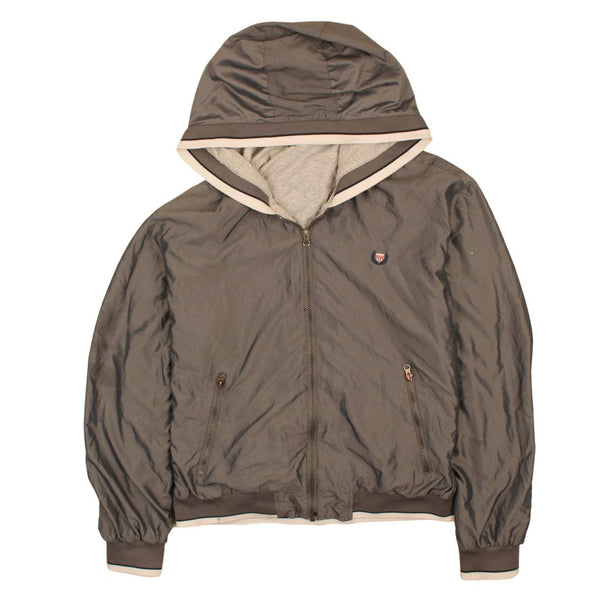 Vintage 90's Active Grey Hooded Full Zip Windbreaker Men's XLarge