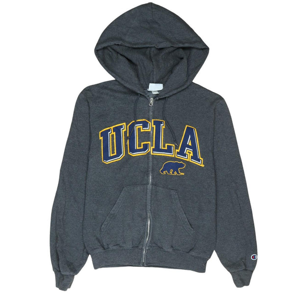 Vintage Champion 90's UCLA Grey Full Zip Hoodie Men's Small True Fit