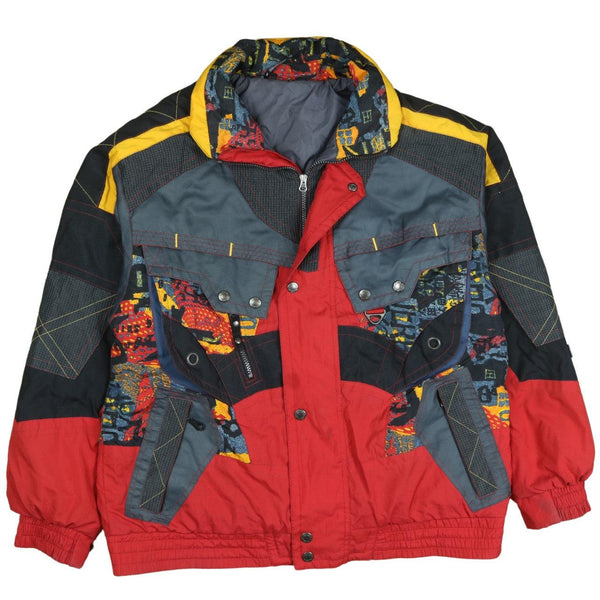 Active 90's Lightweight Full Zip Up Windbreaker Medium Black