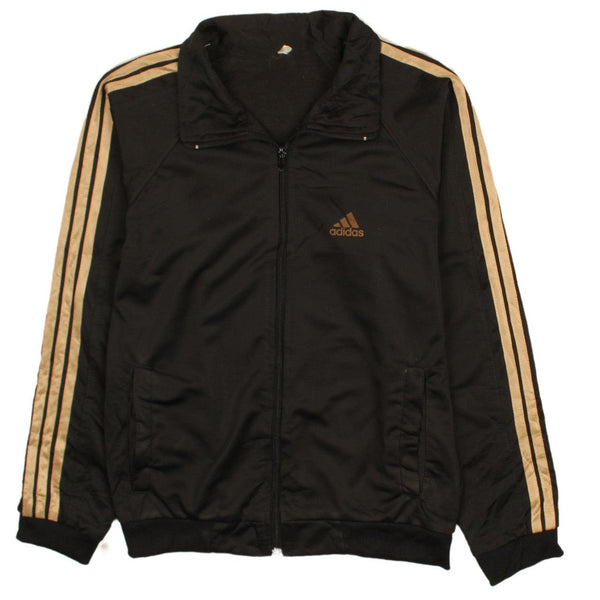 Adidas Vintage 90's Black Full Zip Sweatshirt XSmall Striped Sleeves