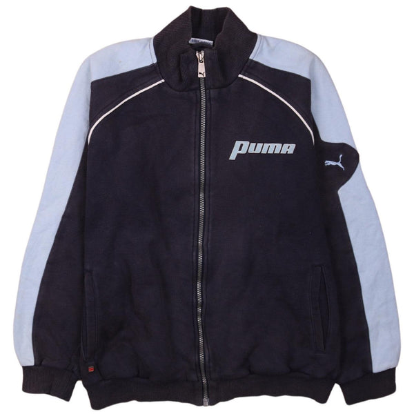 Puma 90's Heavyweight Full Zip Up Sweatshirt Large Navy Blue