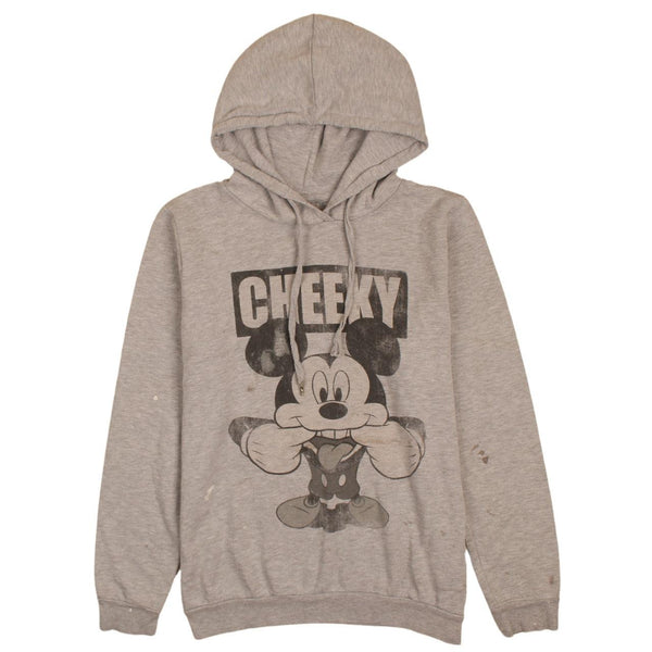 Grey Disney 90s Vintage Mickey Mouse Pullover Hoodie, Men's Large