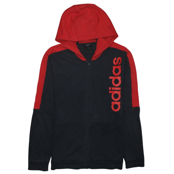 Adidas 90's Spellout Full Zip Up Hoodie Large Black