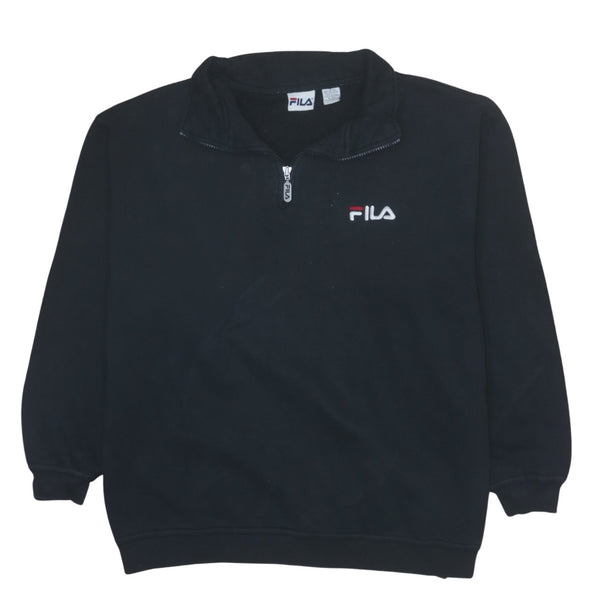Fila 90's Heavyweight Quarter Zip Sweatshirt Large Black