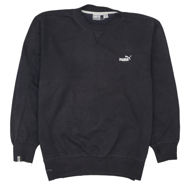 Puma Vintage 90's Black Lightweight Cotton Crew Neck Sweatshirt L