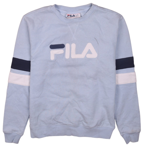 Vintage Fila 90's Blue Spellout Crew Neck Sweatshirt Men’s Medium