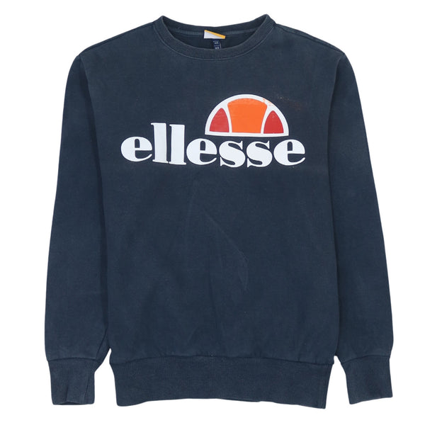 Ellesse 90's Spellout Crew Neck Sweatshirt Small Navy Blue