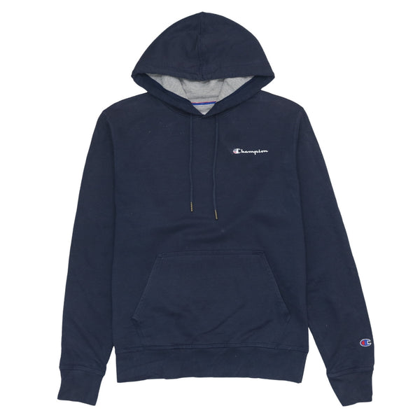Vintage Champion 90s Navy Pullover Hoodie Small, Drawstring Pockets