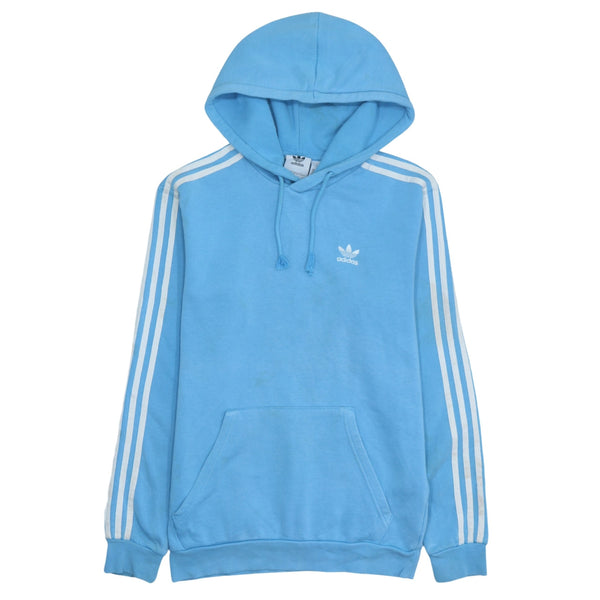 Adidas Vintage 90s Blue Stripe Sleeve Pullover Hoodie Men's XS
