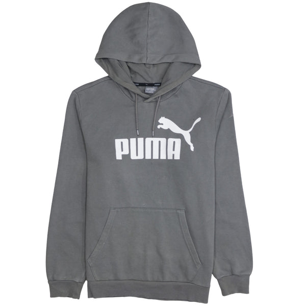 Puma 90's Spellout Pullover Hoodie Small Grey