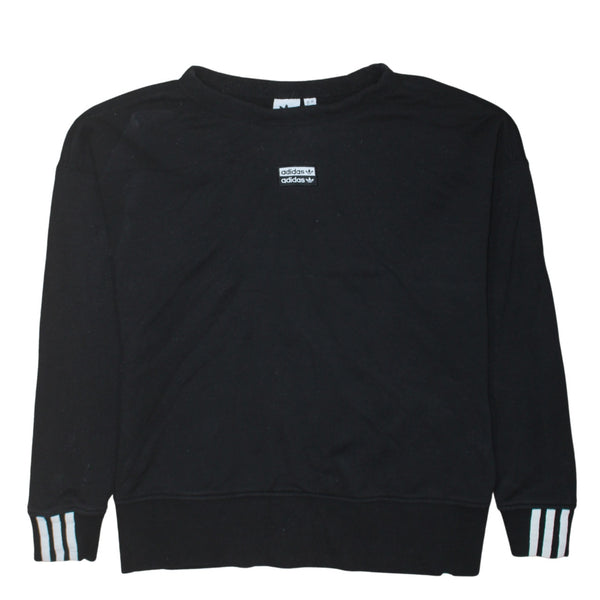 Adidas 90's 3 Stripes Cuffs Crew Neck Sweatshirt Large  Black