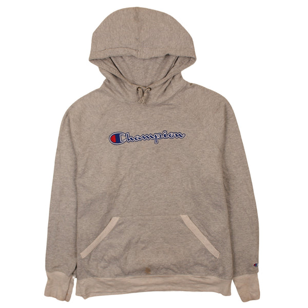 Champion Vintage 90's Grey Spellout Hoodie Men's XLarge Pullover
