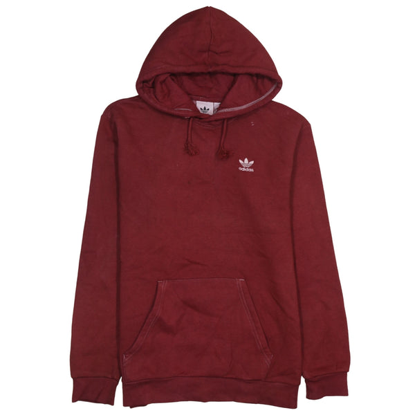 Adidas 90's Drawstring Pockets Pullover Hoodie Small Red