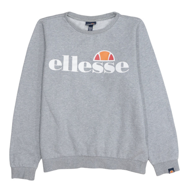 Ellesse 90's Spellout Crew Neck Sweatshirt Small  Grey