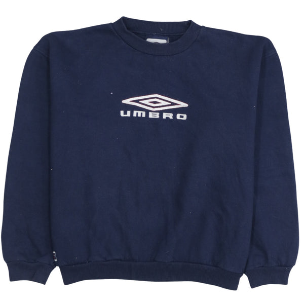 Umbro 90's Spellout Crew Neck Sweatshirt Large Navy Blue