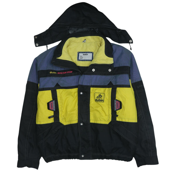 Retro 90's Hooded Full Zip Windbreaker Jacket XLarge Black Blue