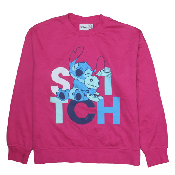 Disney 90's Stitch Crew Neck Sweatshirt Small Pink