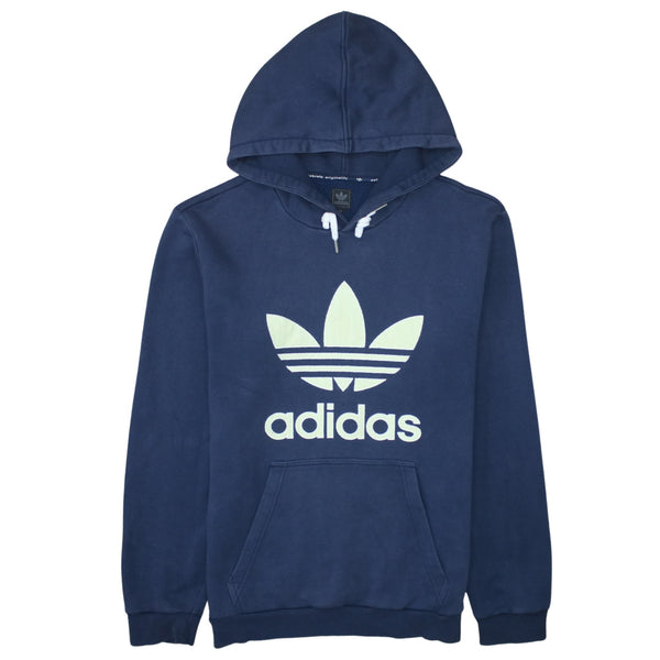 Adidas 90's Spellout Pullover Hoodie Medium Navy Blue