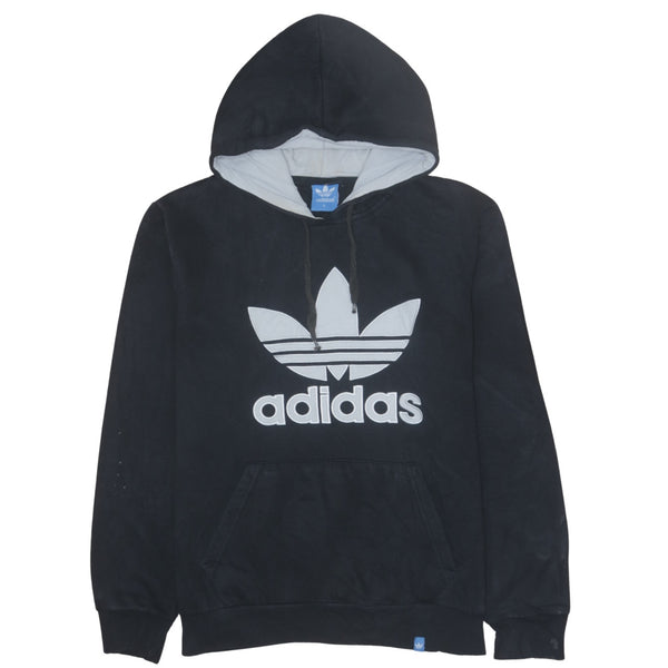 Adidas 90's Black Spellout Pullover Hoodie Large - Vintage Cotton