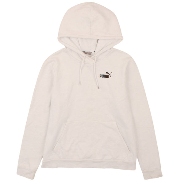 Puma 90's Vintage White Hoodie Large Drawstring Pockets Classic