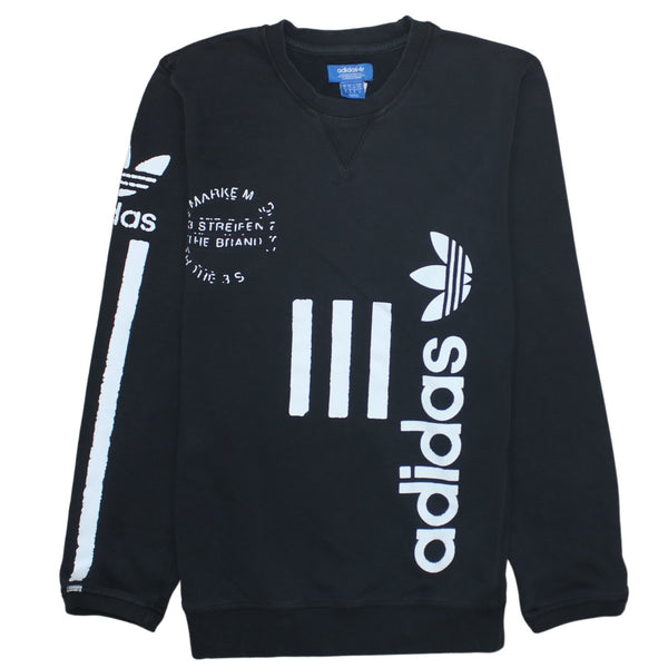 Adidas 90's Spellout Crew Neck Sweatshirt Small Black