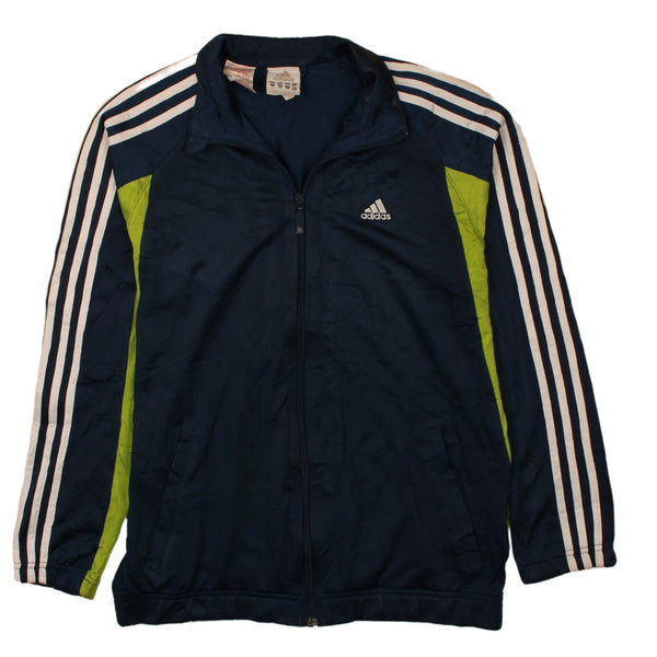 Adidas Vintage 90's Navy Sweatshirt XLarge, Striped Sleeve Zip Up