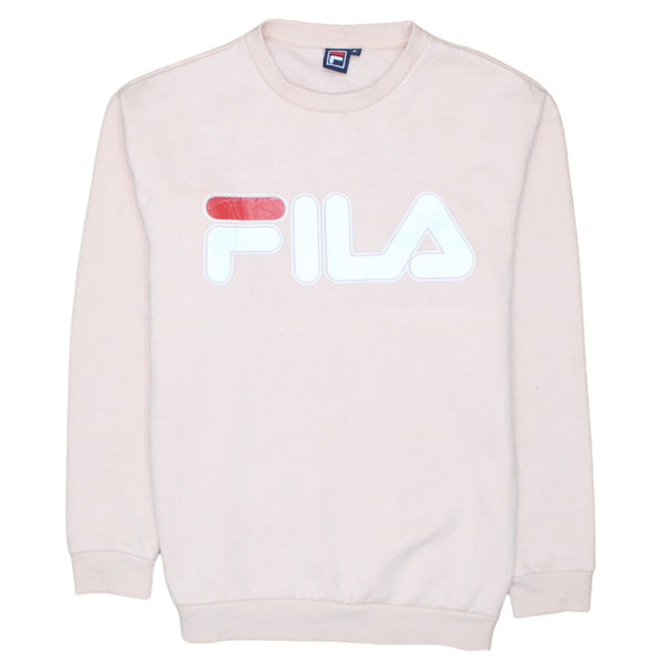 Fila 90's Vintage Pink Spellout Crew Neck Sweatshirt Small