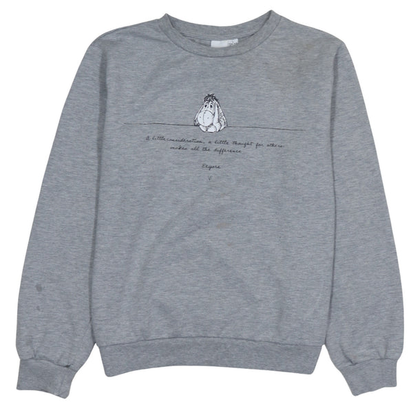 Disney 90's Lightweight Crew Neck Sweatshirt Large Grey