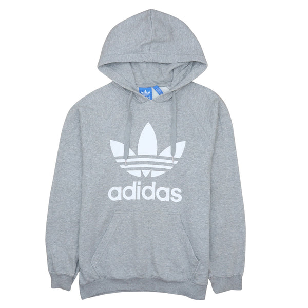 Adidas Vintage 90's Grey Spellout Pullover Hoodie - Men's Medium