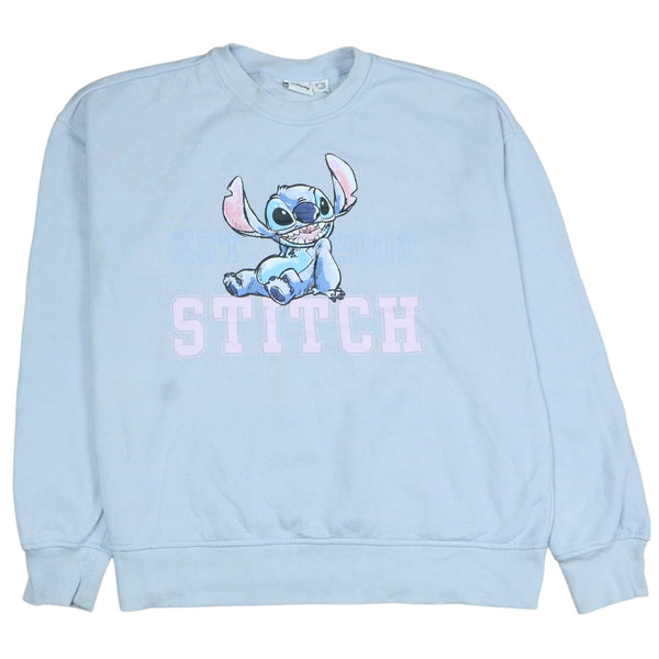 Disney 90s Stitch Women's Blue Crew Neck Sweatshirt Small