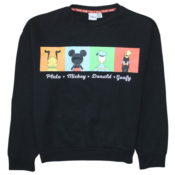 Disney 90's Mickey Mouse & Friend Crew Neck Sweatshirt Small Black