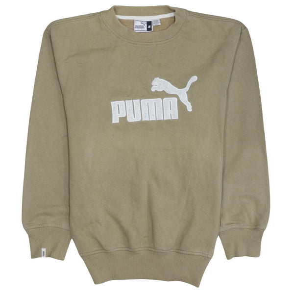 Puma 90's Spellout Crew Neck Sweatshirt Medium Beige Cream