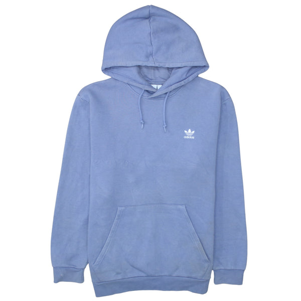 Adidas 90's Drawstring Pockets Pullover Hoodie Large Blue
