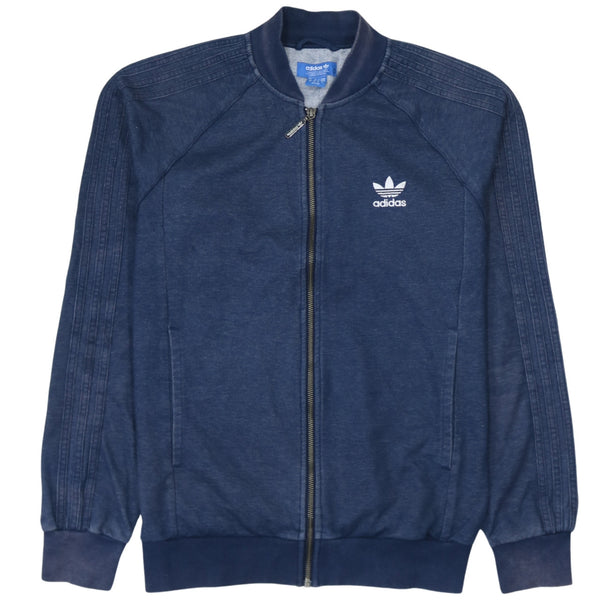 Adidas 90's Lightweight Full Zip Up Sweatshirt Medium Navy Blue
