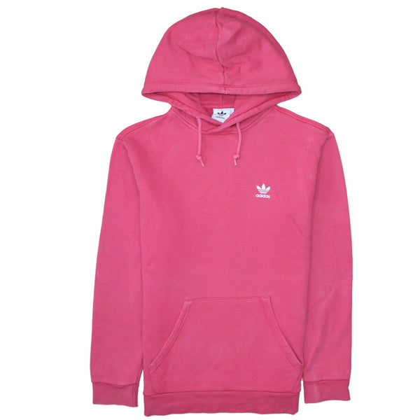 Adidas 90's Drawstring Pockets Pullover Hoodie Medium Pink