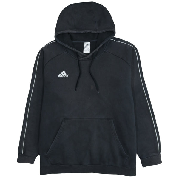 Adidas Vintage 90's Black Hoodie XXLarge 2XL Drawstring Pockets