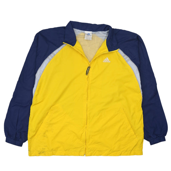 Adidas 90's XLarge Yellow Lightweight Full Zip Windbreaker