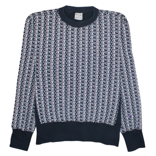 Champion 90's Plain Crew Neck Sweatshirt Medium Black