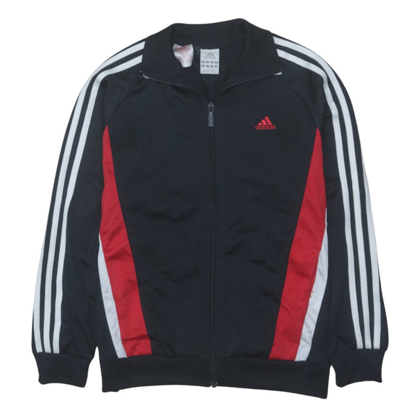 Adidas 90's Black Striped Sleeve Medium Full Zip Sweatshirt Jacket