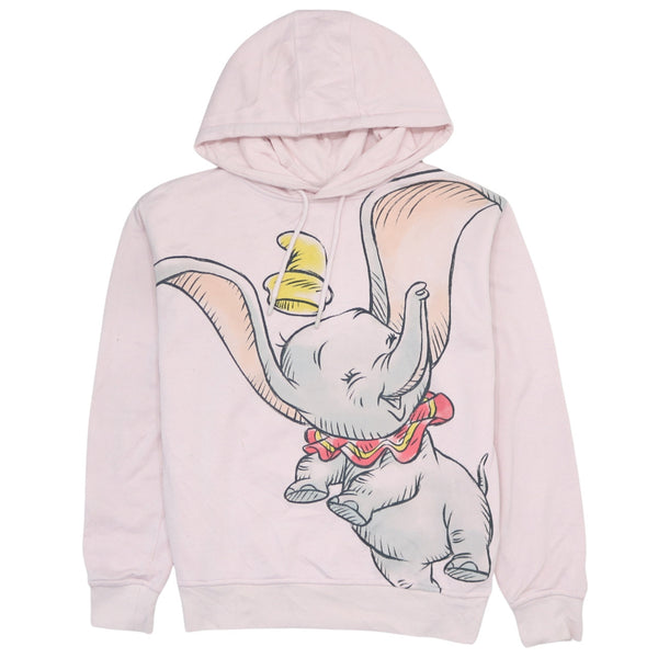 Disney 90's Vintage Dumbo Pink Hoodie Women XSmall Pullover Sweater