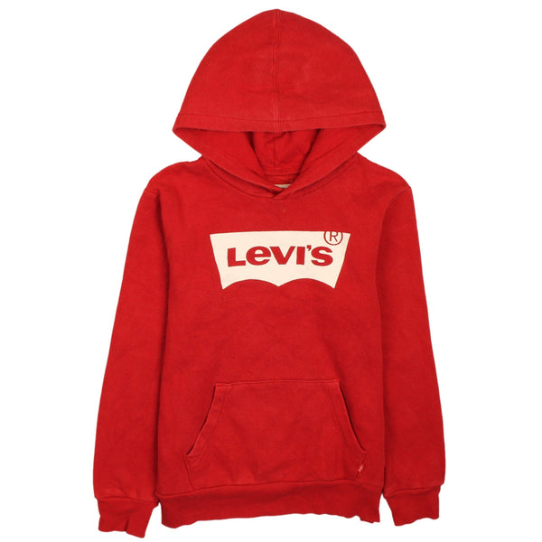 Levi's 90's Red Spellout Pullover Hoodie Women's Medium Vintage